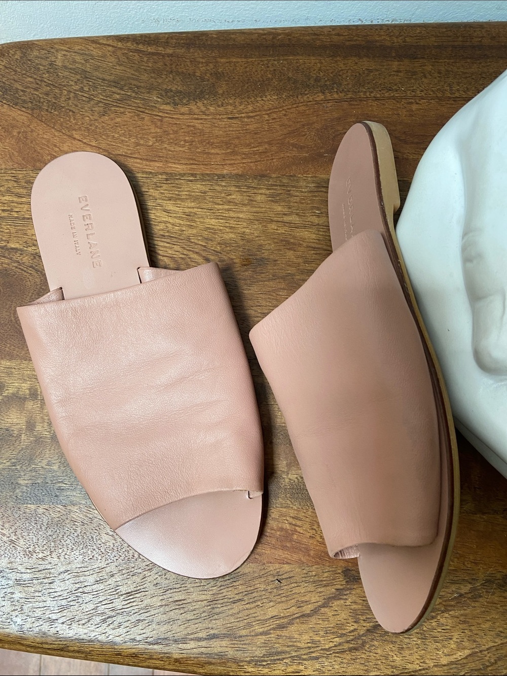 Everlane Form Leather Slide Mules in Dusty Rose 8.5